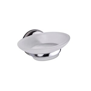 Krom Kaplama Mat Plastik  Hazneli  Katı  Sabunluk   S-105  Kasa - 21