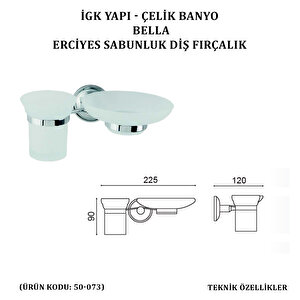 İgk Yapi - Çeli̇k Banyo Bella Erci̇yes Sabunluk Di̇ş Firçalik (50-073)