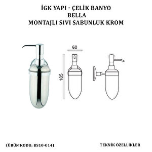 İgk Yapi - Çeli̇k Banyo Bella Montajli Sivi Sabunluk Krom (bs10-014)