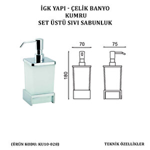 İgk Yapi - Çeli̇k Banyo Kumru Set Üstü Sivi Sabunluk (ku10-028)
