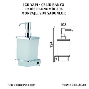 İgk Yapi - Çeli̇k Banyo Pari̇s Montajli Sivi Sabunluk (ps10-027)