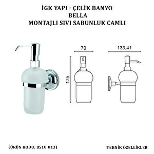 İgk Yapi - Çeli̇k Banyo Bella Montajli Sivi Sabunluk Camli (bs10-013)