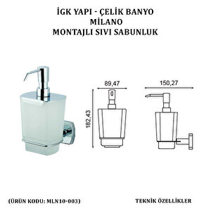 İgk Yapi - Çeli̇k Banyo Mi̇lano Montajli Sivi Sabunluk (mln10-025)
