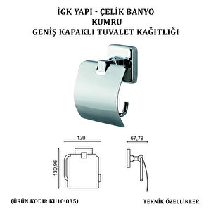 İgk Yapi - Çeli̇k Banyo Kumru Geni̇ş Kapakli Tuvalet Kâğitliği (ku10-035)