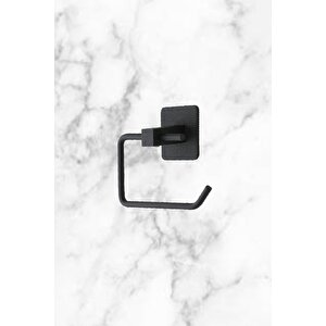 Kare Yapışkanlı Açık Tuvalet Kağıtlığı Wc Kağıtlık Tutucu Siyah Ks-001