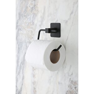 Kare Yapışkanlı Açık Tuvalet Kağıtlığı Wc Kağıtlık Tutucu Siyah Ks-001