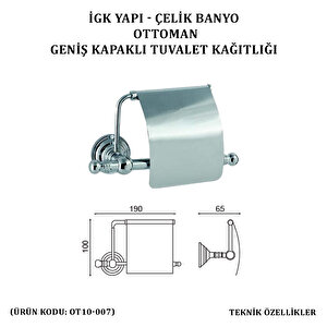 İgk Yapi - Çeli̇k Banyo Ottoman Geni̇ş Kapakli Tuvalet Kâğitliği (ot10-007)