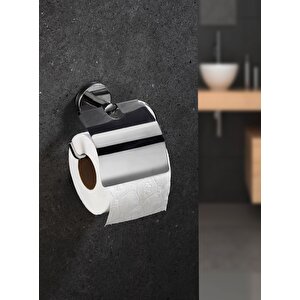 Yapışkanlı Tuvalet Kağıtlığı Wc Kağıtlık Tuvalet Kağıdı Askısı Geniş Kapak Krom S-109  Kasa - 16