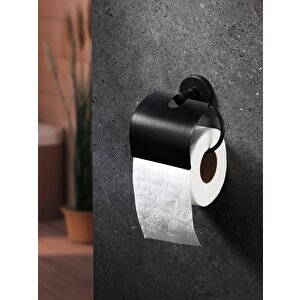 Yapışkanlı Tuvalet Kağıtlığı Wc Kağıtlık Tuvalet Kağıdı Askısı Geniş Kapak Siyah  S-109    Kasa - 4