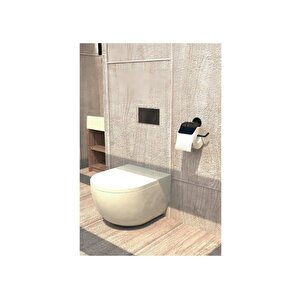 Yapışkanlı Tuvalet Kağıtlığı Wc Kağıtlık Tuvalet Kağıdı Askısı Geniş Kapak Siyah  S-109    Kasa - 4