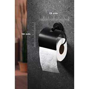 Yapışkanlı Tuvalet Kağıtlığı Wc Kağıtlık Tuvalet Kağıdı Askısı Geniş Kapak Siyah  S-109    Kasa - 4