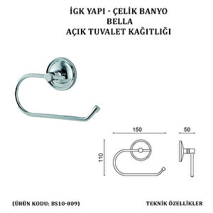 İgk Yapi - Çeli̇k Banyo Bella Açik Tuvalet  Kâğitliği (bs10-009)