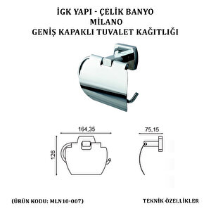 İgk Yapi - Çeli̇k Banyo Mi̇lano Geni̇ş Kapakli Tuvalet Kâğitliği (mln10-007)