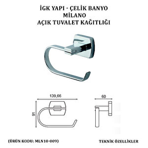 İgk Yapi - Çeli̇k Banyo Mi̇lano Açik Tuvalet Kâğitliği (mln10-009)