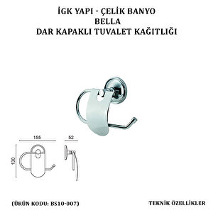 İgk Yapi - Çeli̇k Banyo Bella Dar Kapakli Tuvalet  Kâğitliği (bs10-007)