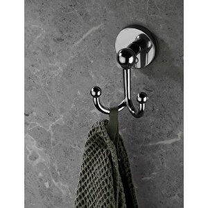 Yapışkanlı Bornoz Havlu Askılğı Çatallı Askılık Krom S-112     Kasa : 14