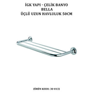 İgk Yapi - Çeli̇k Banyo Bella Üçlü Uzun Havluluk 50cm (30-013)