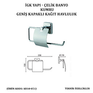 İgk Yapi - Çeli̇k Banyo Kumru Geni̇ş Kapakli Kâğit Havluluk (ku10-051)