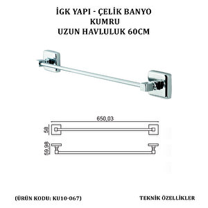 İgk Yapi - Çeli̇k Banyo Kumru Uzun Havluluk 60cm (ku10-067)