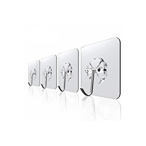 Askı Askılık 5 Adet Güçlü Şeffaf Duvar Askısı Askılığı Yapışkan Vantuz Kanca Mutfak Banyo Aksesuar Sticker