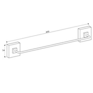 Delmeye Son Yapışkanlı Banyo Mutfak Uzun Havluluk Askısı Krom Y-405 Premium        Kasa - 64