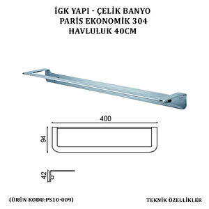 İgk Yapi - Çeli̇k Banyo Pari̇s Havluluk 30cm (ps10-009)