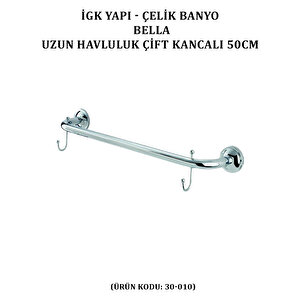 İgk Yapi - Çeli̇k Banyo Bella Uzun Havluluk Çi̇ft Kancali 50cm (30-010)