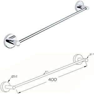 Yapışkanlı Uzun Havluluk Havlu Asacağı Krom S-101 Kasa - 18