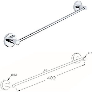 Yapışkanlı Uzun Havluluk Havlu Asacağı Krom S-101 Kasa - 18