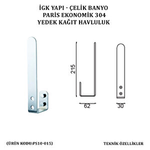 İgk Yapi - Çeli̇k Banyo Pari̇s Yedek Kağit Havluluk (ps10-015)