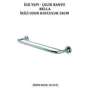 İgk Yapi - Çeli̇k Banyo Bella İki̇li̇ Uzun Havluluk 50cm (30-012)