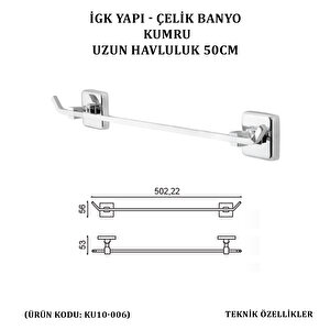 İgk Yapi - Çeli̇k Banyo Kumru Uzun Havluluk 50cm (ku10-006)