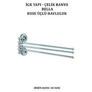 İgk Yapi - Çeli̇k Banyo Bella Buse Üçlü Döner Havluluk  (30-028)