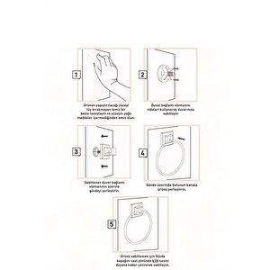 Delmeye Son Yapışkanlı Banyo Mutfak Havluluk Askısı Krom Y-612              Kasa - 65