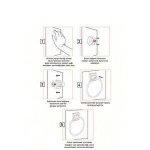 Delmeye Son Yapışkanlı Banyo Mutfak Havluluk Askısı Krom Y-612              Kasa - 65