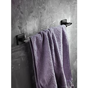 Ömür Boyu Paslanmaz Uzun Havluluk Banyo Havlu Askısı Siyah D-006      Kasa - 29