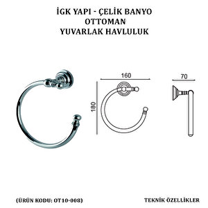 İgk Yapi - Çeli̇k Banyo Ottoman Yuvarlak Havluluk (ot10-008)