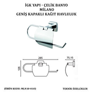 İgk Yapi - Çeli̇k Banyo Mi̇lano Geni̇ş Kapakli Kağit Havluluk (mln10-010)