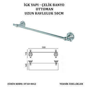 İgk Yapi - Çeli̇k Banyo Ottoman Uzun Havluluk 50cm (ot10-006)