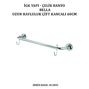 İgk Yapi - Çeli̇k Banyo Bella Uzun Havluluk Çi̇ft Kancali 60cm (30-089)