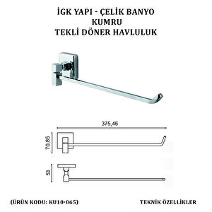 İgk Yapi - Çeli̇k Banyo Kumru Tekli̇ Döner Havluluk (ku10-065)