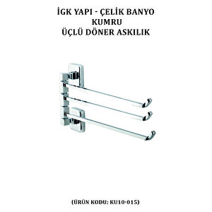 İgk Yapi - Çeli̇k Banyo Kumru Üçlü Döner Havluluk (ku10-015)