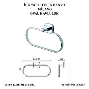 İgk Yapi - Çeli̇k Banyo Mi̇lano Oval Havluluk (mln10-008)