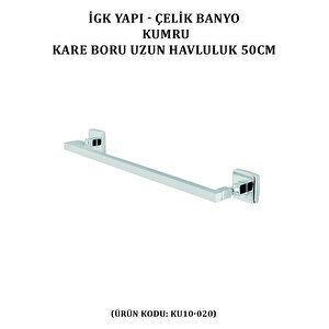 İgk Yapi - Çeli̇k Banyo Kumru Kare Boru Uzun Havluluk 50cm (ku10-020)