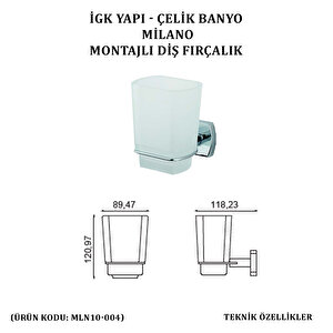 İgk Yapi - Çeli̇k Banyo Mi̇lano Montajli Di̇ş Firçalik (mln10-004)
