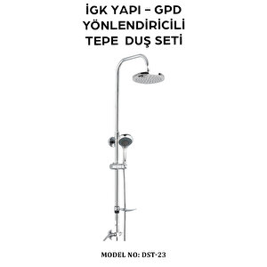İgk Yapi - Gpd Dst23 Yönlendi̇ri̇ci̇li̇ Tepe Duş Seti̇ (5 Fonksi̇yonlu El Duşu +ø250)