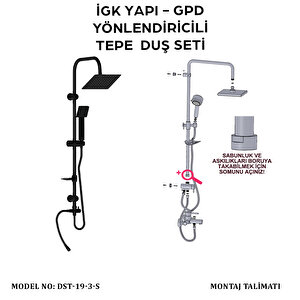 İgk Yapi - Gpd Dst193s Yönlendi̇ri̇ci̇li̇ Duş Seti̇ (tek Fonksi̇yonlu El Duşu + 200x200)