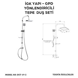 İgk Yapi - Gpd Dst193 Yönlendi̇ri̇ci̇li̇ Duş Seti̇ (tek Fonksi̇yonlu El Duşu + 200x200)