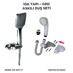 İgk Yapi - Gpd Dst37 Askili Duş Seti̇ (tek Fonksi̇yonlu 80x125)