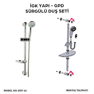 İgk Yapi - Gpd Dst16 Sürgülü Duş Seti̇ (3 Fonksi̇yonlu Ø75)